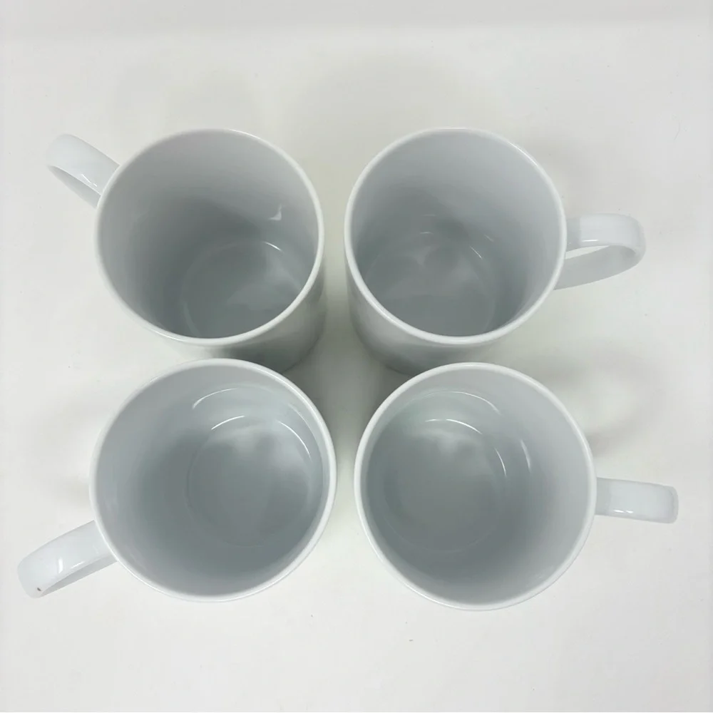 Crate & Barrel White Coffee Mug 12oz Set of 4